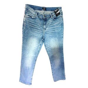 Simply Vera Vera Wang Womens Mid-Rise Slim Straight Jeans Size 10R Blue Denim